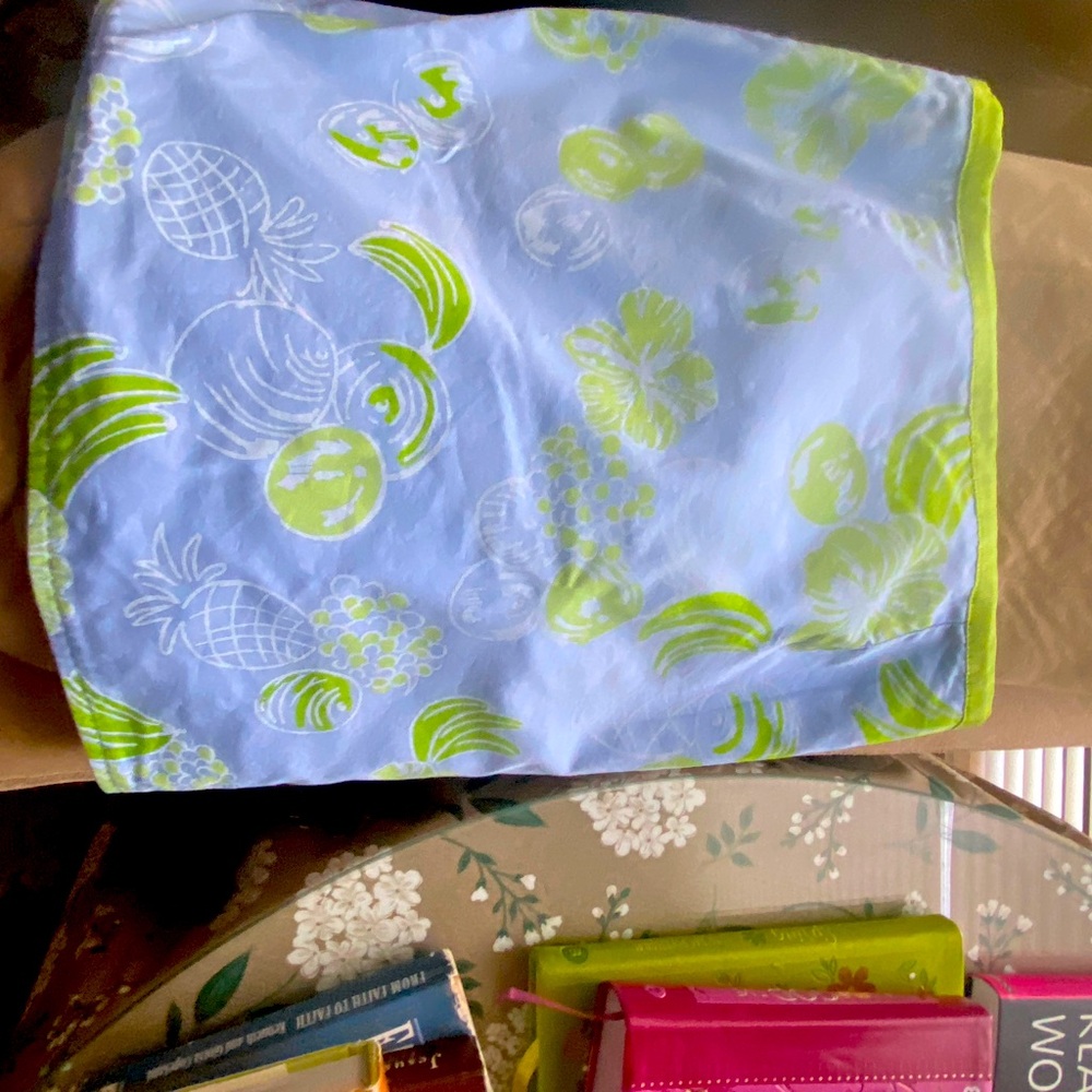 Lilly Pulitzer Blue and Green Floral Skirt